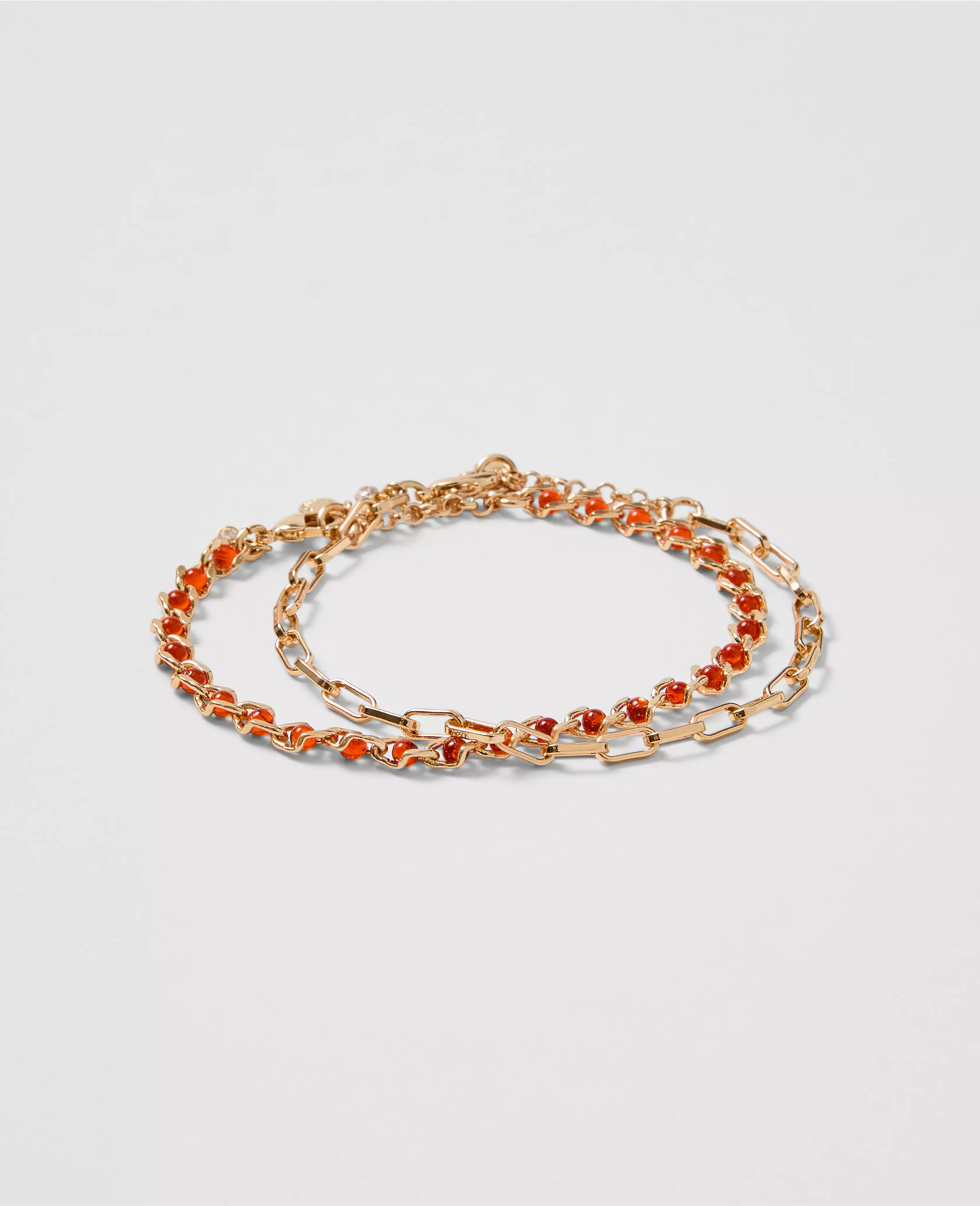 Chain Link and Beaded Bracelet Set | Ann Taylor