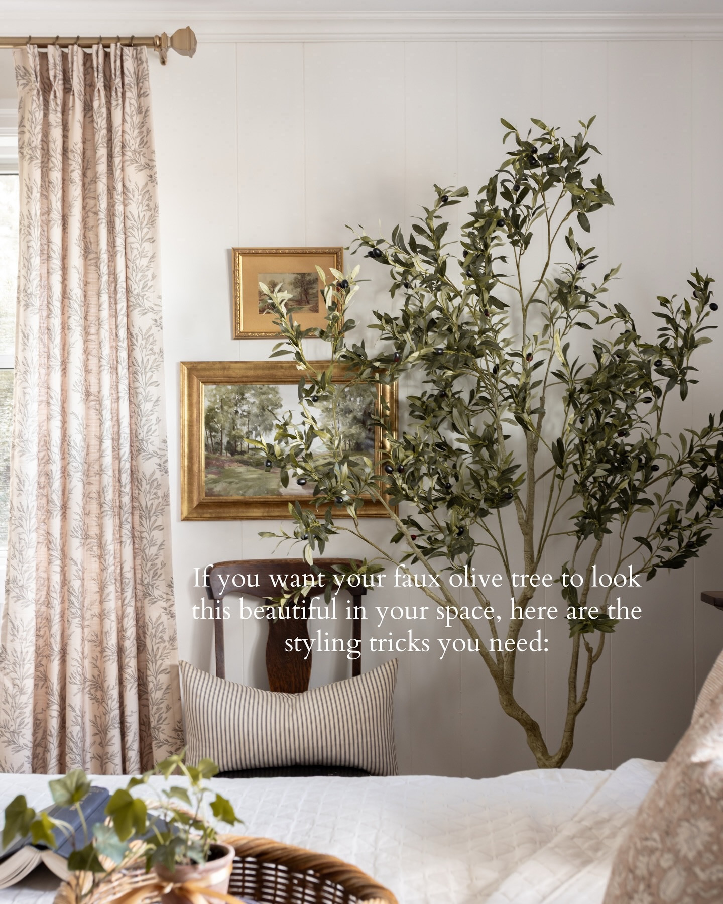 Still not over this @lyersetree faux olive tree in our bedroom. Would you add a 7ft tree to your home?

Forever mixing old and new: Canada-friendly home decor paired with vintage finds. Follow @creeklinehouse for more timeless inspiration for your home.