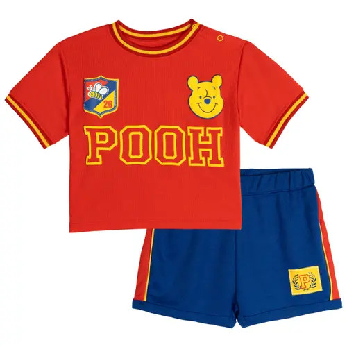 Disney Winnie the Pooh Athletic 2-Piece T-Shirt and Shorts Set in Pooh Red Blue Yellow at Nordstrom, Size 0-3M | Nordstrom