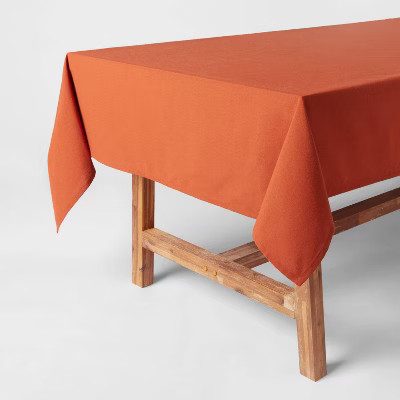 84" x 60" Cotton Tablecloth Dark Orange - Threshold™ | Target