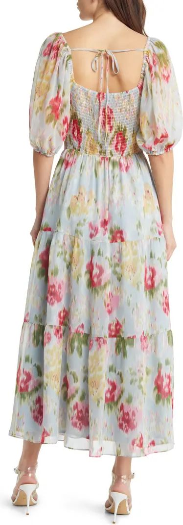 Floral Print Puff Sleeve Maxi Dress | Nordstrom