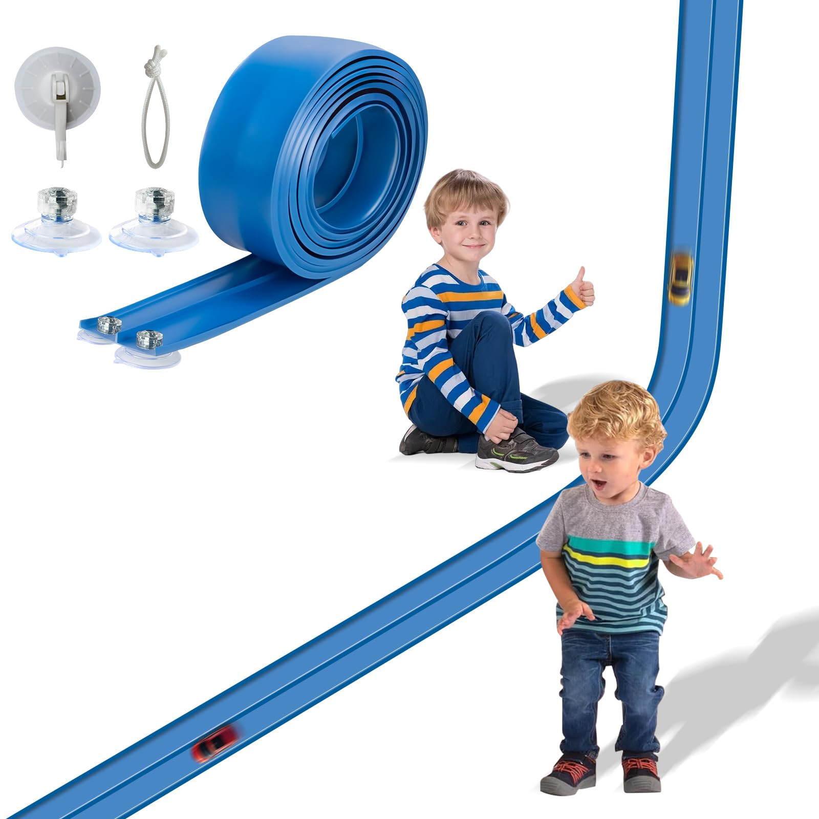 Flex Track 15 Ft Starter Set, Flexible Race Car Ramp Track for Ages 3 & Up with Suction Cups Comp... | Amazon (US)