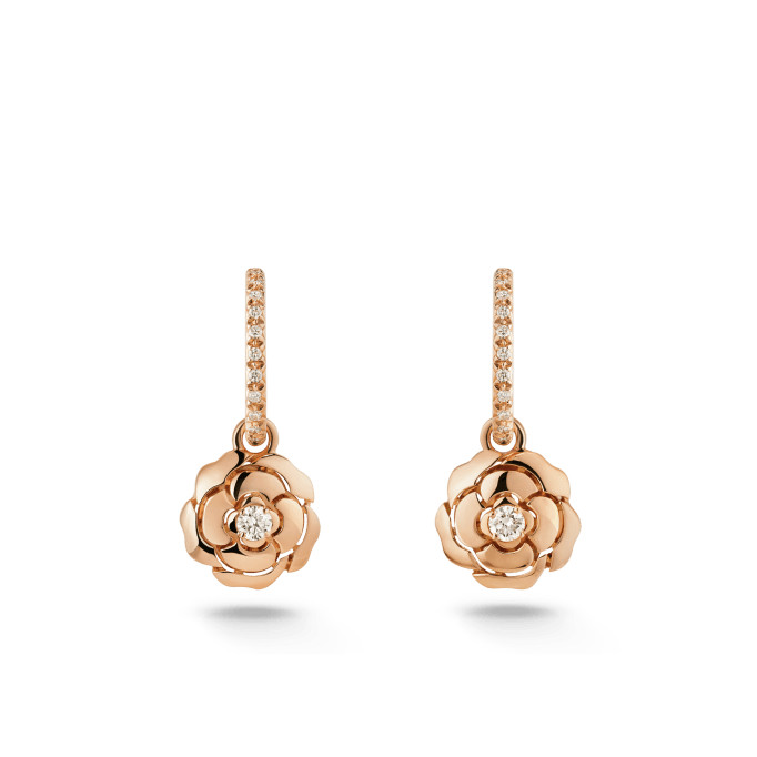 Extrait de Cam\u00e9lia Earrings Rose Gold - J11659 | CHANEL | Chanel, Inc. (US)