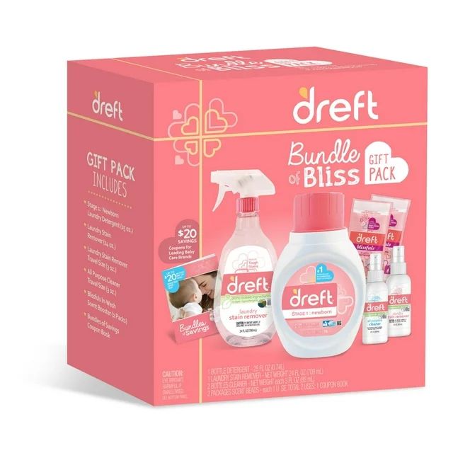 Dreft Bundle of Bliss Gift Set with Baby Laundry Detergent and Stain Remover Essentials, 7 Pieces | Walmart (US)