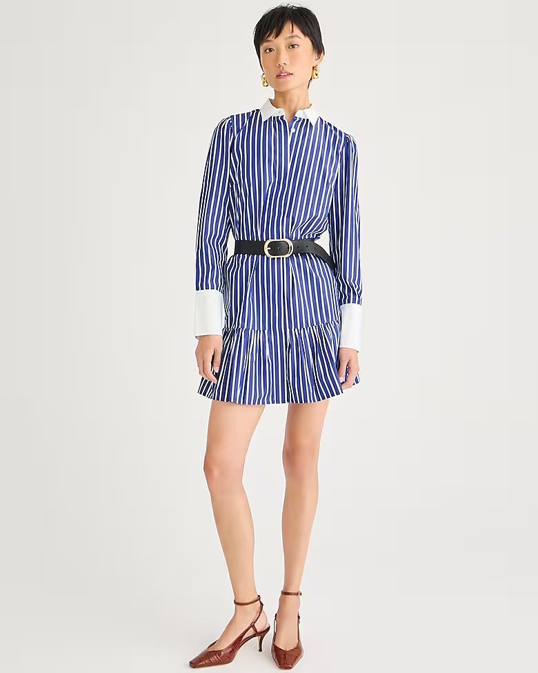 Tiered shirtdress in cotton poplin | J.Crew US