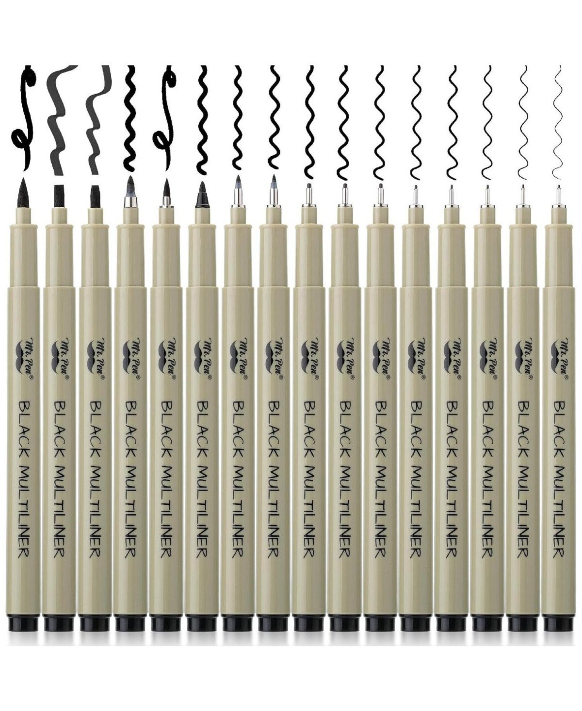 Mr. Pen Drawing Pen for Artists, 16 Pack, Black Multiliner, Artist | Macy's