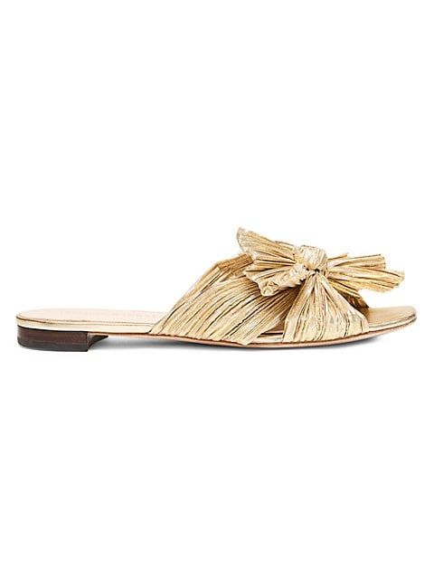 Daphne Flat Metallic Leather Sandals | Saks Fifth Avenue