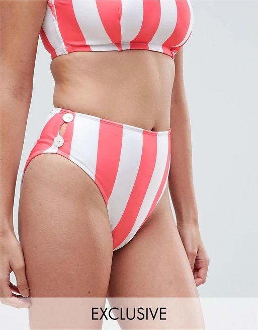 Peek & Beau Stripe High Waisted Bikini Bottom | ASOS US