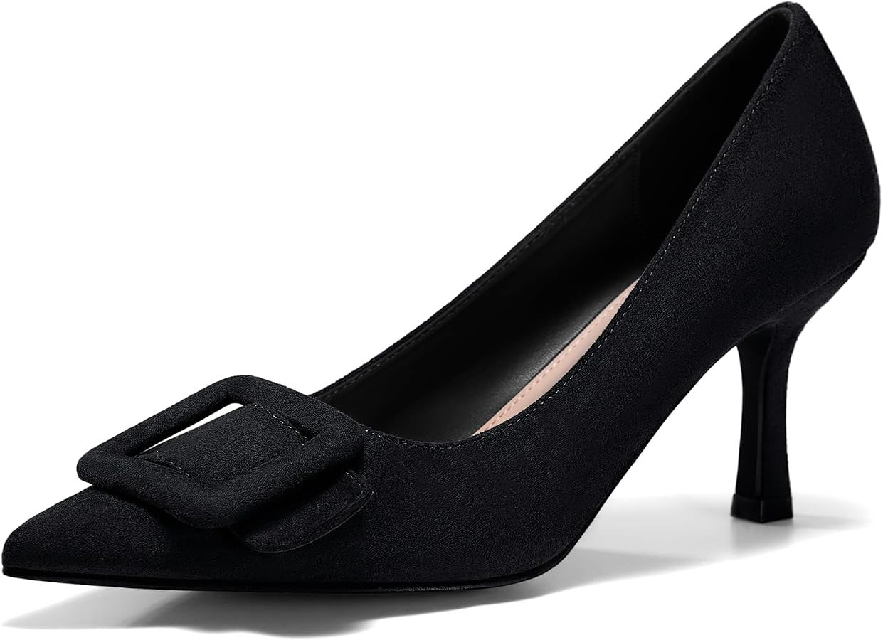 Coutgo Women's Closed Pointed Toe Pumps Stiletto High Heels Wedding Party Dress Shoes | Amazon (US)