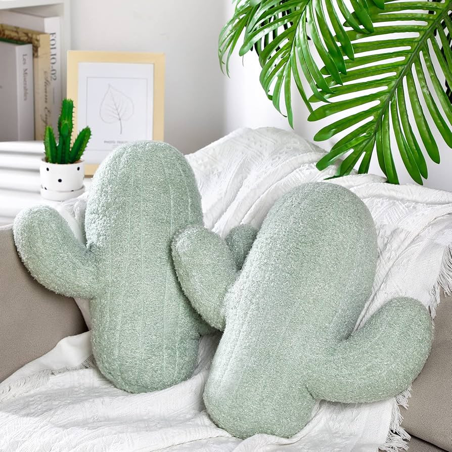 Namalu Throw Pillow 16 Inches Cactus Shape Pillow 3D Cushion Aesthetic Pads for Nursery Bedroom S... | Amazon (US)