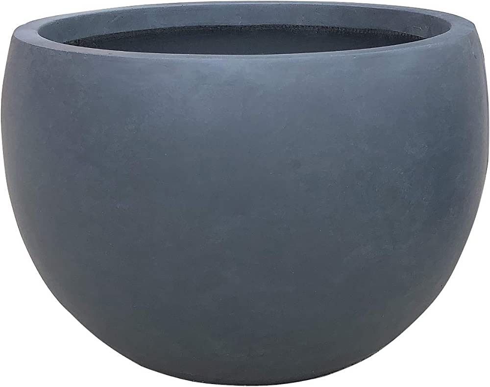 Kante 20" D Lightweight Concrete Outdoor Round Bowl Planter, Outdoor/Indoor Large Planters Pots w... | Amazon (US)