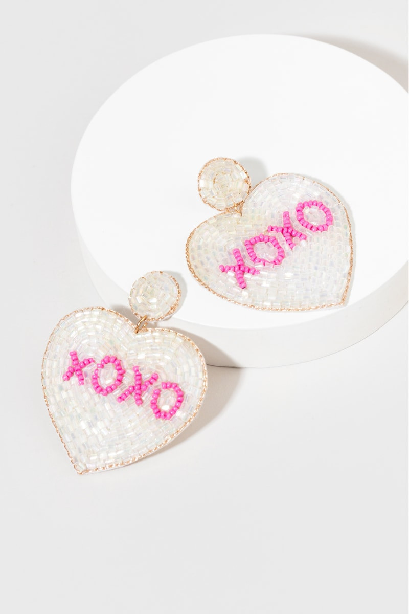 Vicki Heart Bead Earrings | Francesca's