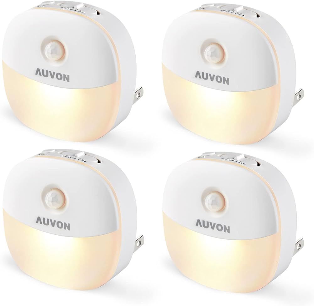 AUVON Plug in Night Light with Motion Sensor and Dusk to Dawn Sensor, Mini Warm White LED Nightli... | Amazon (US)