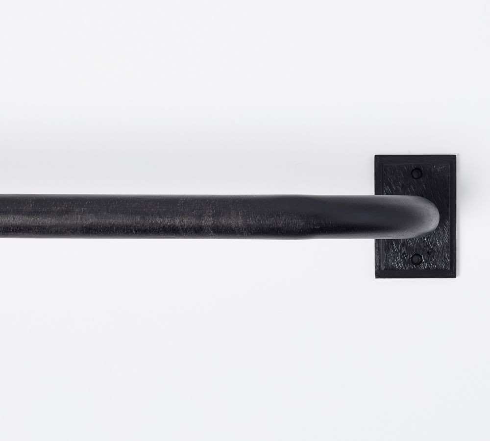 Cast Iron Black Room Darkening Curtain Rod & Wall Bracket | Pottery Barn (US)
