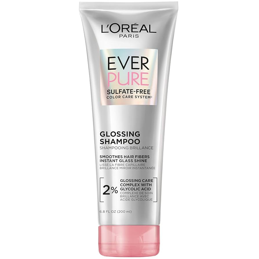 L'Oreal Paris Glossing Sulfate Free Shampoo with Glycolic Acid, Hair Care for Lasting Shine and S... | Amazon (US)