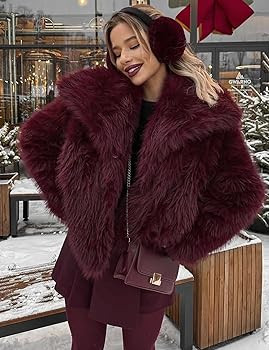Yimoon Womens Faux Fur Coat Lapel Open Front Fluffy Shaggy Jacket Winter Warm Furry Overcoat | Amazon (US)