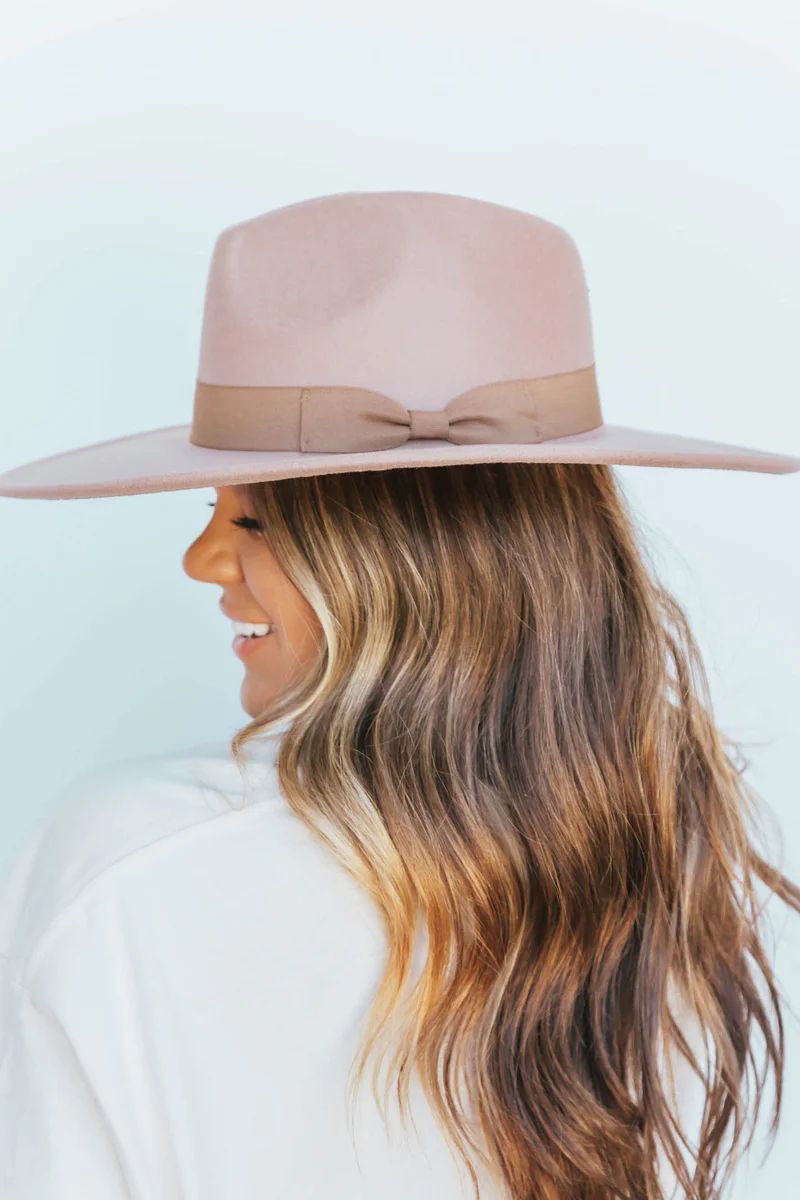 Try The Trend Light Taupe Wide Brim Hat | Apricot Lane Boutique