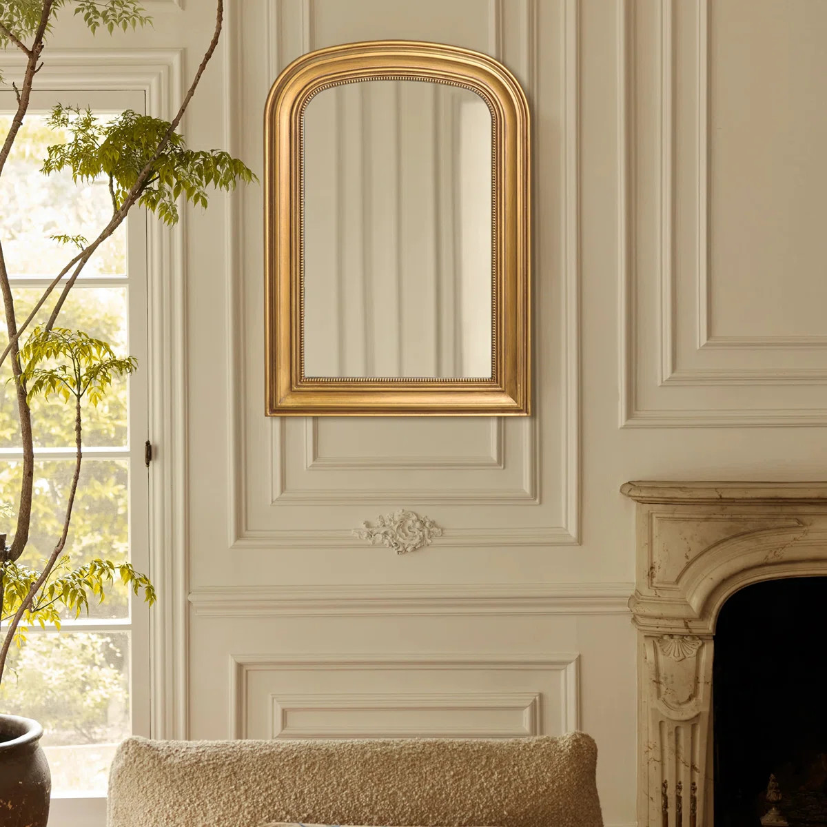 House of Hampton® Decorative Ornate Mirror, Baroque Antique Arch Wall Mirror For Bathroom, Bedro... | Wayfair North America