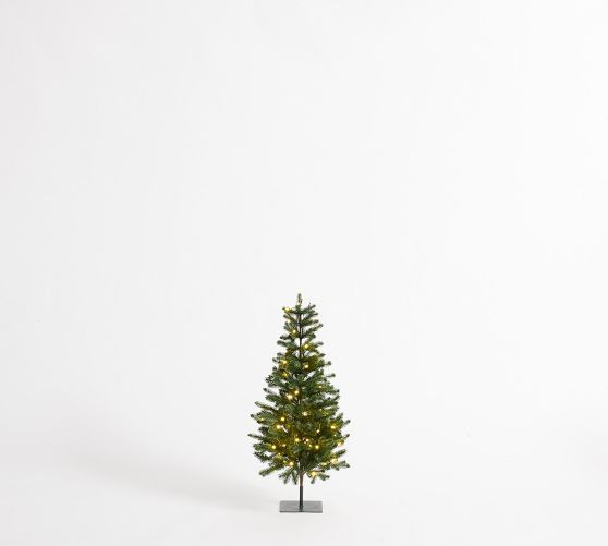 Faux Lit Narrow Pine Tree | Pottery Barn (US)
