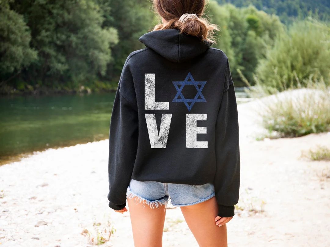 Jewish Star of David Hoodie Love Israel Hoodie Israel Jewish - Etsy | Etsy (US)