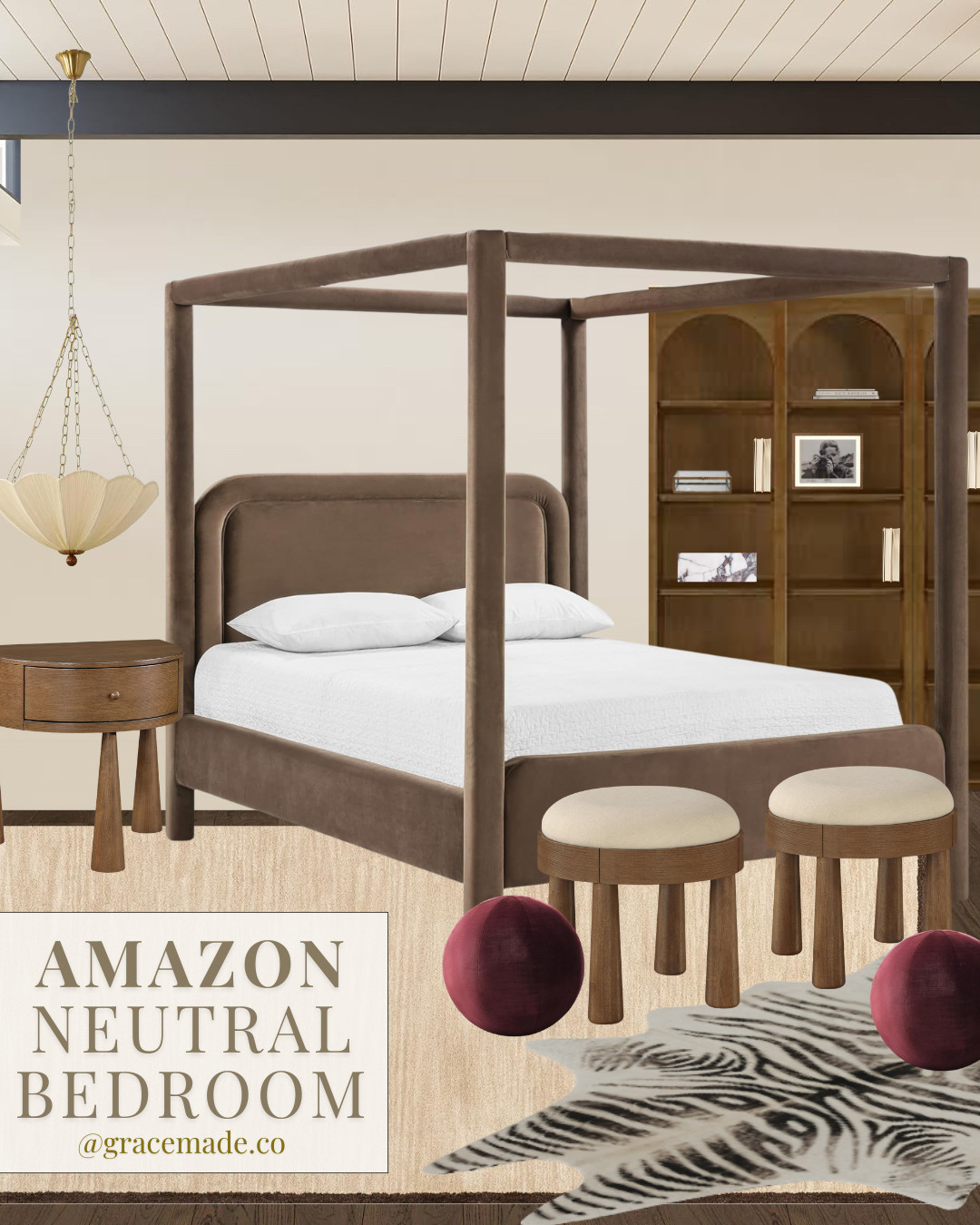 Amazon furniture and decor, neutral & moody bedroom with walnut accents and creams 

 #LTKHome