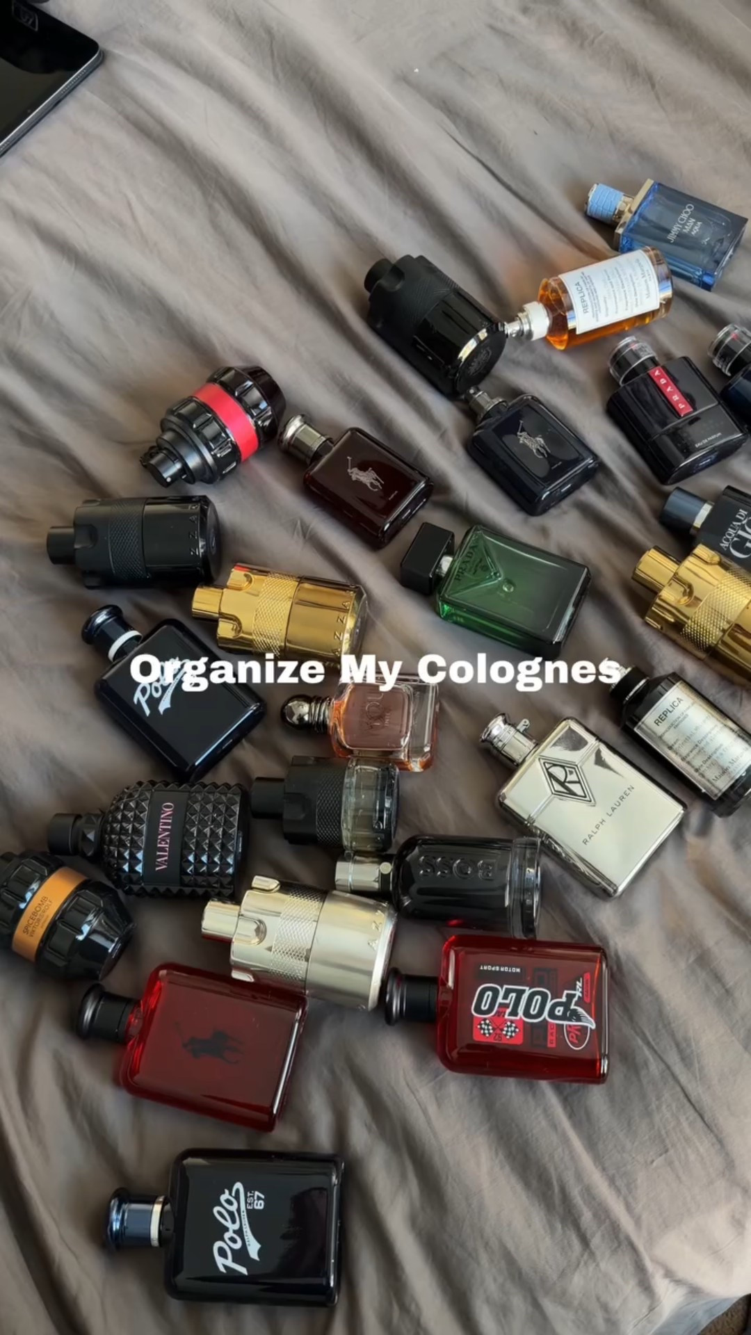 The collection has been building so needed a organizer/stand to display them 👌 lmk if you want the one I have #cologne #mensstyle #organization #roomdecor