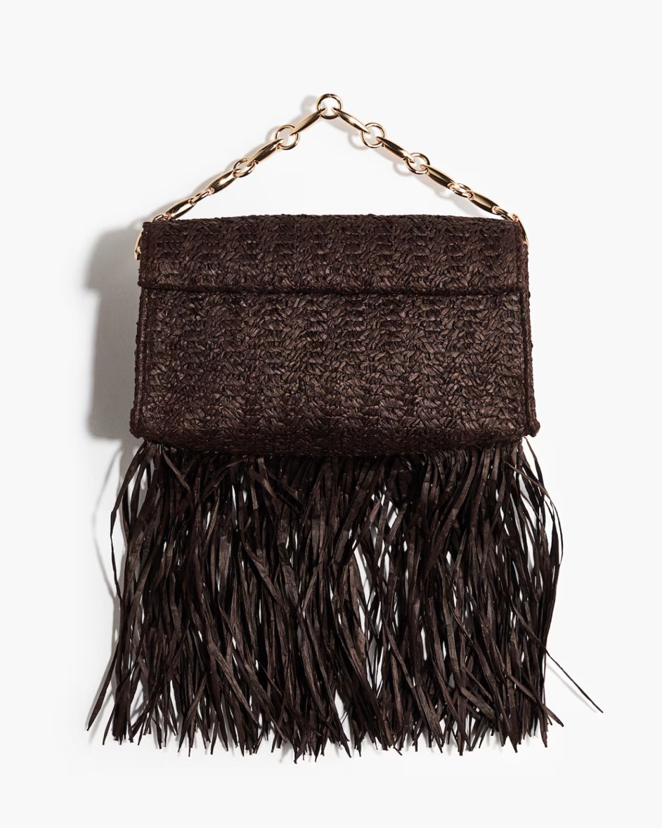 Chocolate brown raffia fringe bag

#LTKSeasonal