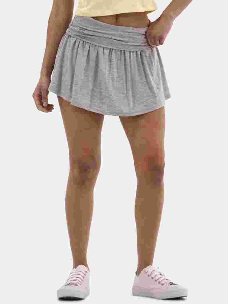 No Boundaries Foldover Knit Mini Skirt, Women's | Walmart (US)