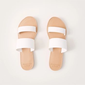 Double Strap Faux Leather Sandals | Abercrombie & Fitch (US)