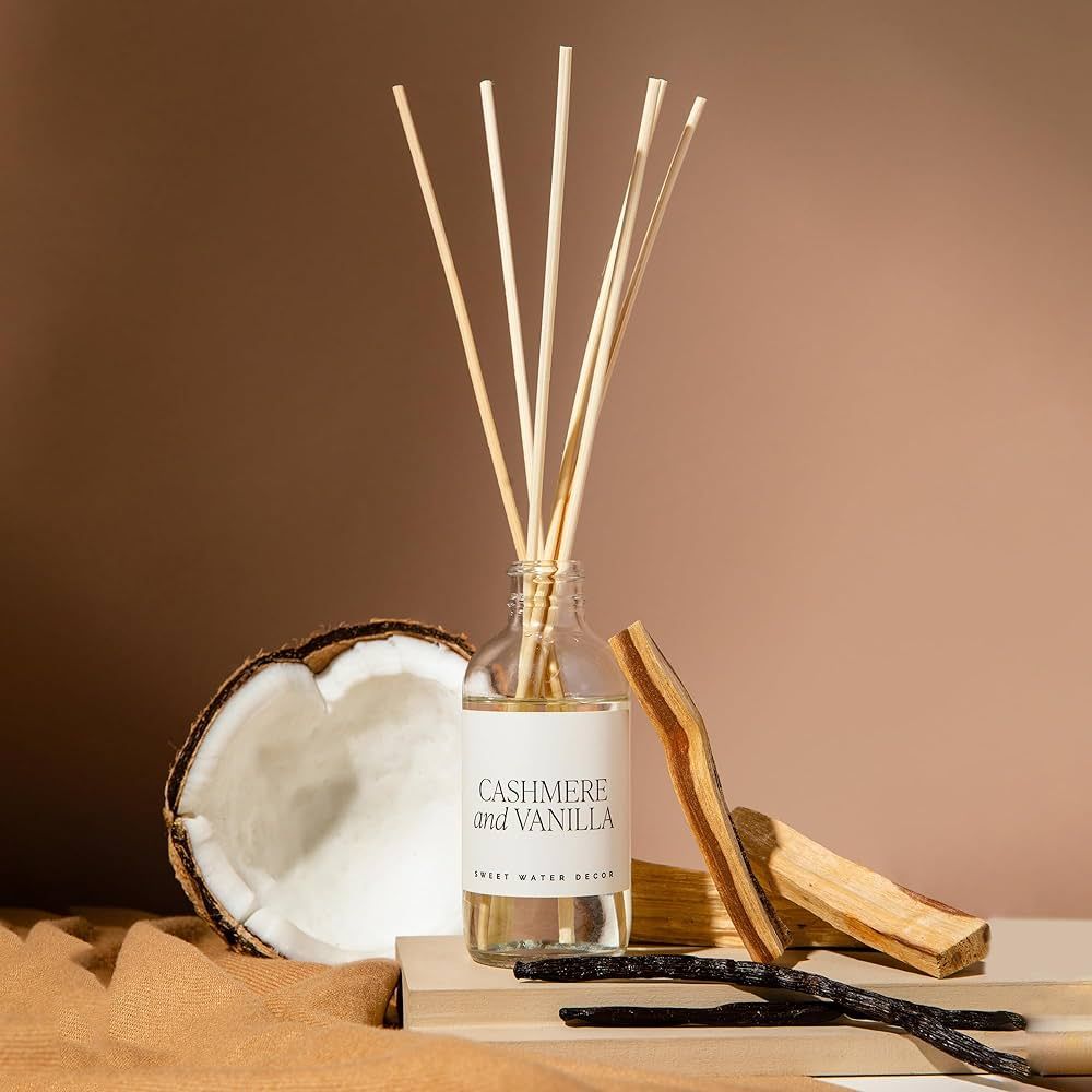 Sweet Water Decor Cashmere and Vanilla Reed Diffuser Set - Cashmere, Sandalwood, Milky Coconut, B... | Amazon (US)