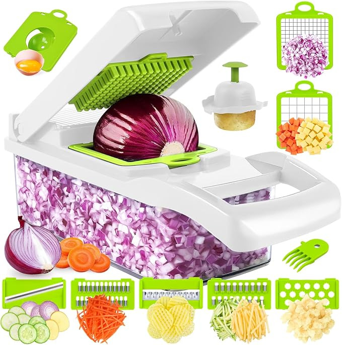 MAIPOR Vegetable Chopper - Onion chopper - Multifunctional 15 in 1 professional food chopper - Di... | Amazon (US)