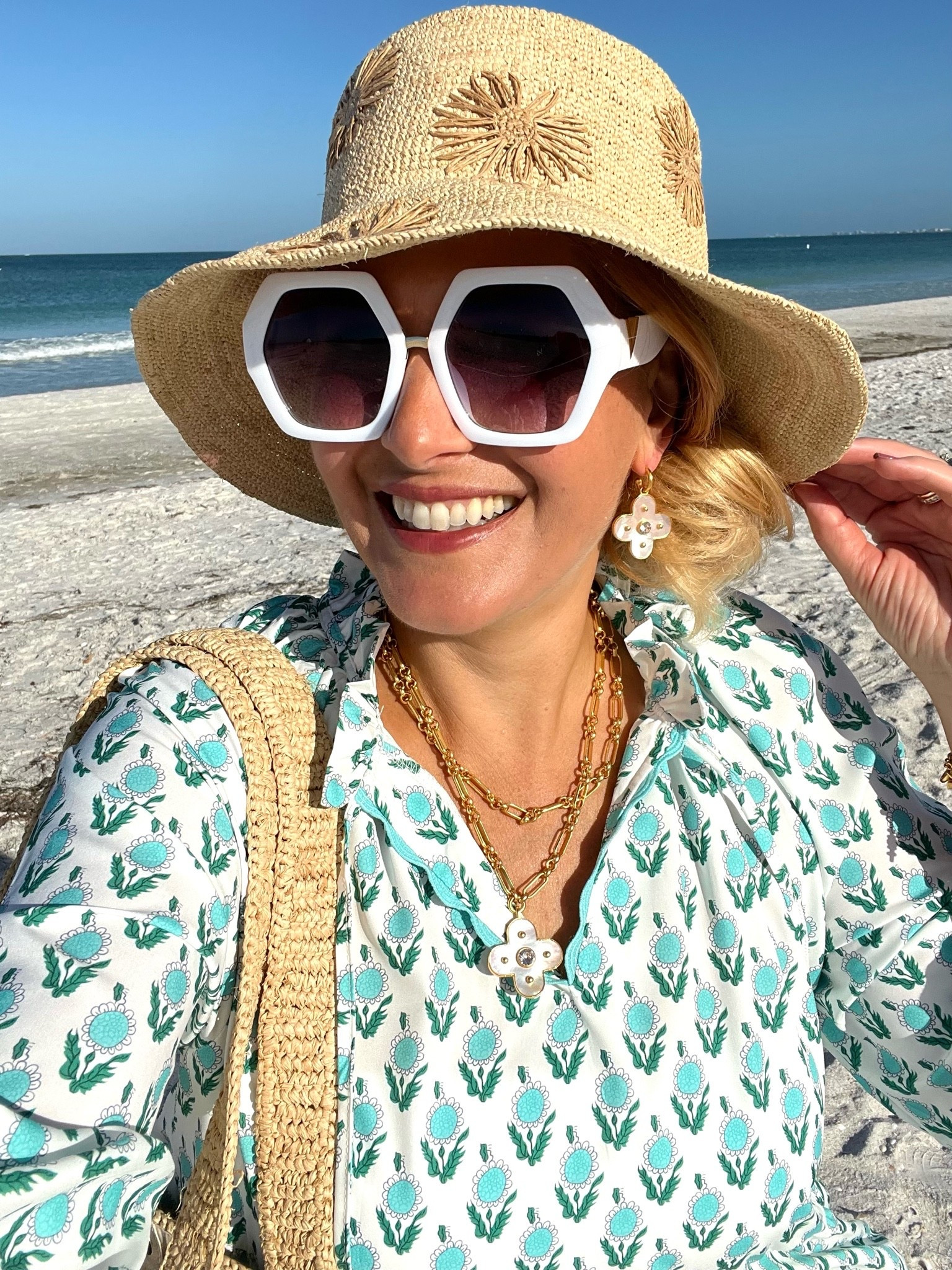 Check out my summer beach accessories!

Bucket hat, sunglasses, Julie Vos earrings and necklace 


#LTKSeasonal #LTKOver40 #LTKSaleAlert #LTKMothersDay #LTKTravel #LTKgrwm #LTKootd #LTKMidsize #LTKSwim