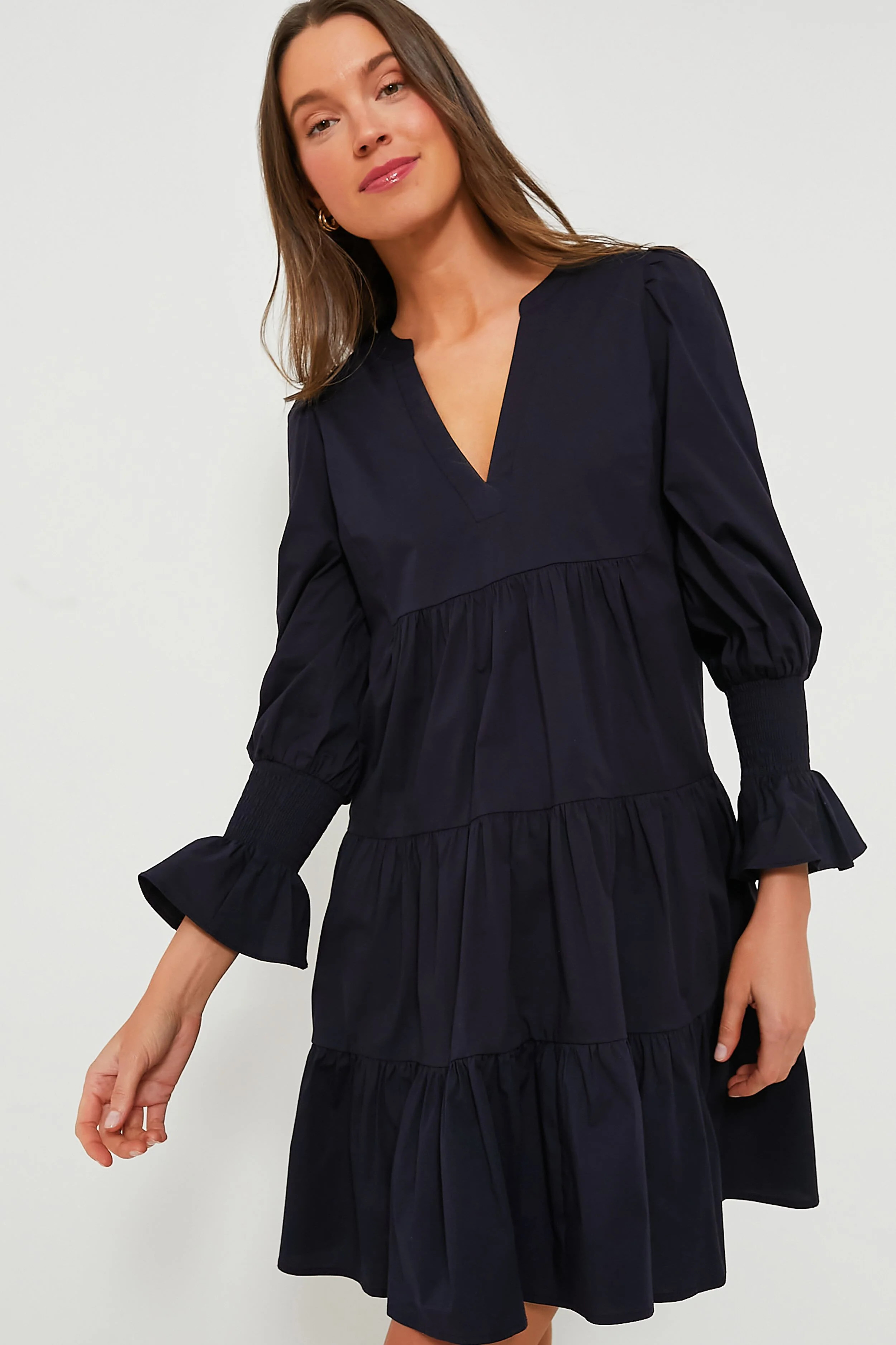 Navy Cotton Poplin Kenzo Dress | Tuckernuck (US)