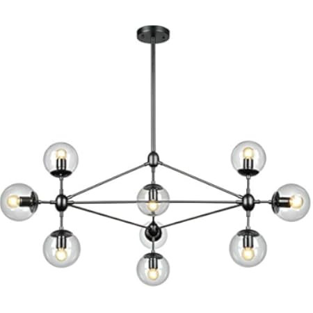 Oldiron 10 Light Magic Bean DNA Chandelier, Modern Black Sputnik Chandelier with Clear Globe Glass S | Amazon (US)