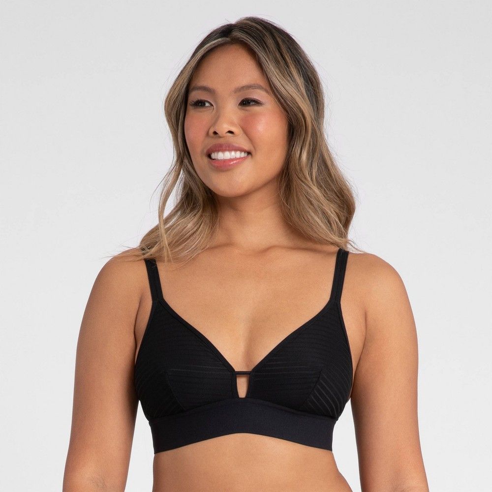 All.You. LIVELY Women's Stripe Mesh Bralette - Jet Black M | Target