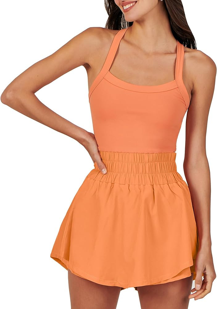 ANRABESS Womens Mini Tennis Dresses Skort Summer Sleeveless One Piece Workout Romper Dress with S... | Amazon (US)