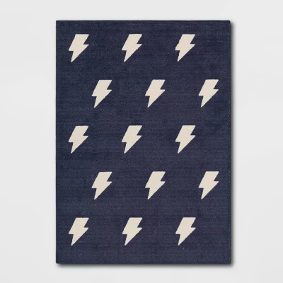 Lightning Bolt Kids' Rug Blue - Pillowfort™ | Target
