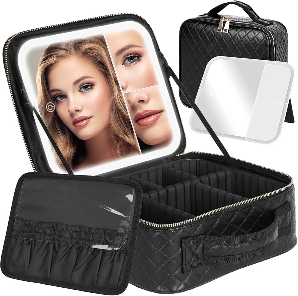 Estuche de maquillaje de viaje, Negro - | Amazon (US)