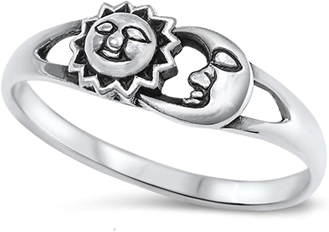 CHOOSE YOUR COLOR Sterling Silver Sun Moon Universe Ring | Amazon (US)
