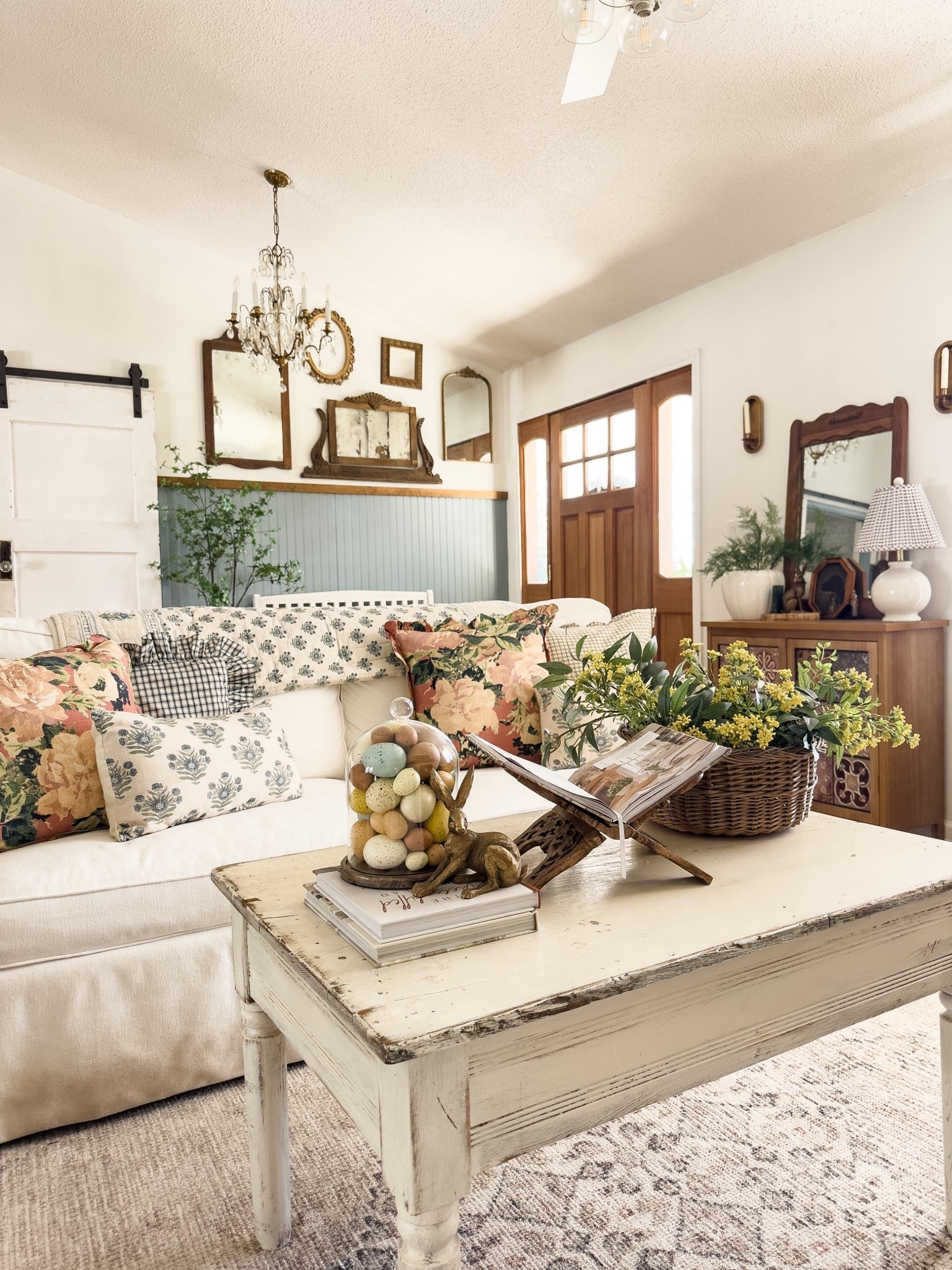 Cozy spring living room with floral cottage pillows 

#LTKSeasonal #LTKHome #LTKdayinmylife