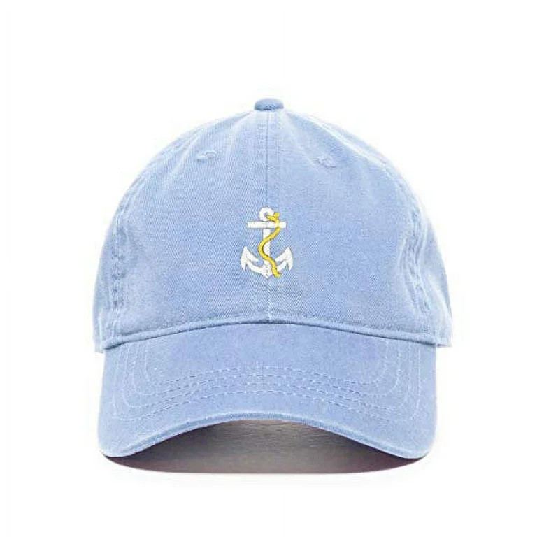 Anchor with Rope Baseball Cap Embroidered Cotton Adjustable Dad Hat Light Blue | Walmart (US)