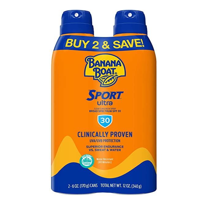Banana Boat Sport Ultra, Reef Friendly, Broad Spectrum Sunscreen Spray, SPF 30, 6oz. - Twin Pack | Amazon (US)