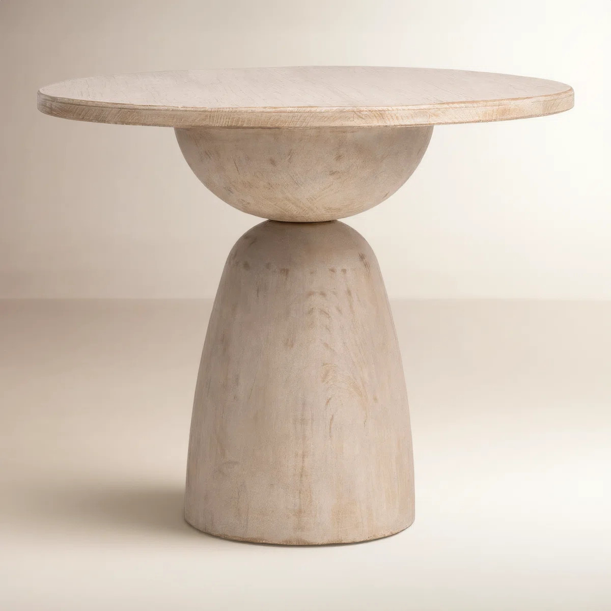 Balak Reclaimed Pine Round Modern Hourglass Bistro Dining Table | Perigold