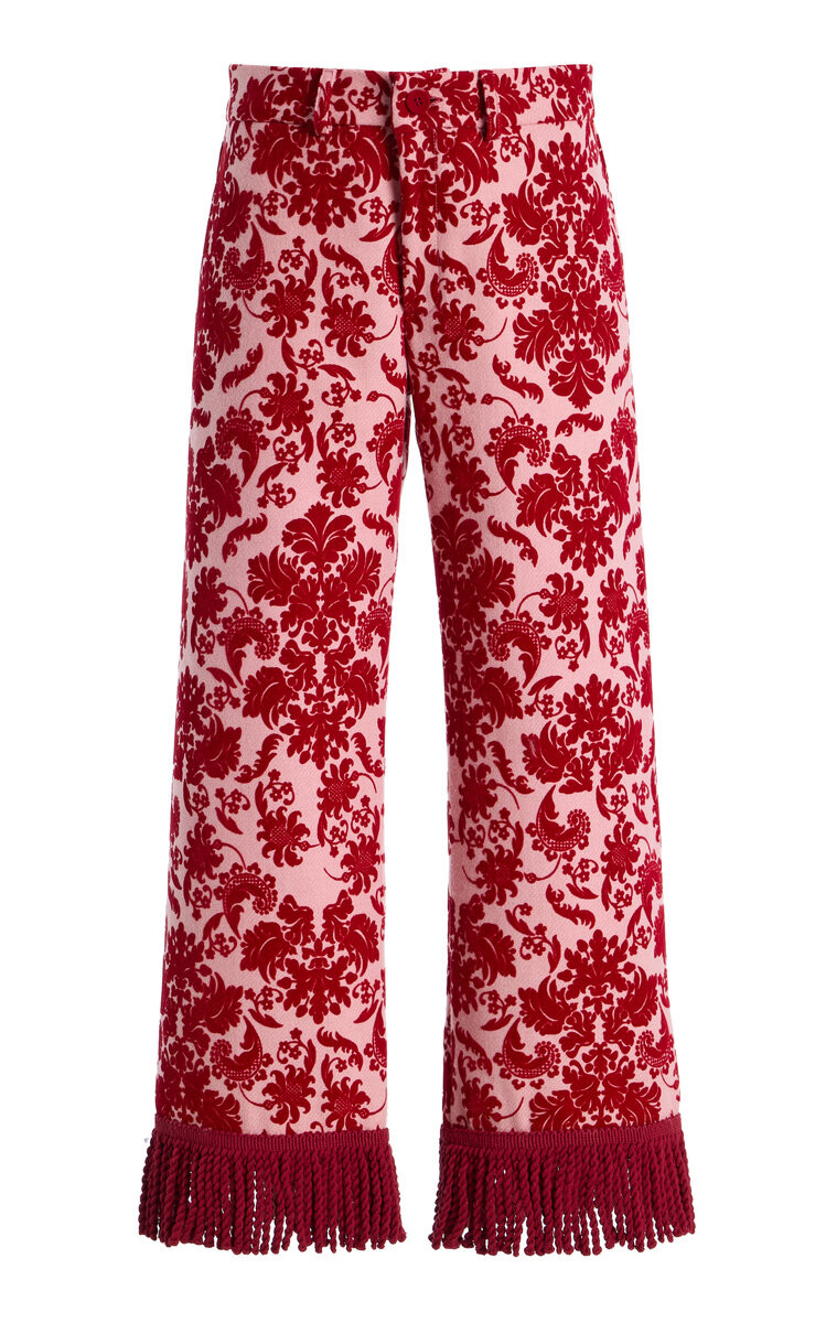 Jason Fringed Flocked-Wool Pants | Moda Operandi (Global)