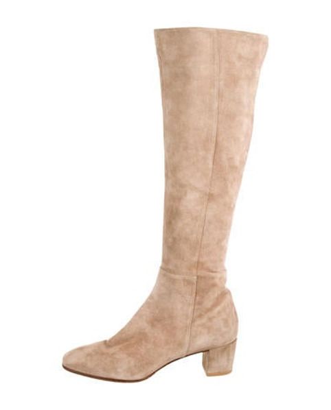 Gianvito Rossi Suede Knee-High Boots Tan | The RealReal
