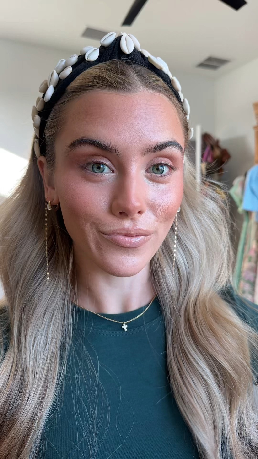 When I need a five minute face of makeup this is the routine I’m doing for glowy hydrated skin. My base is versed skin solution skin tint shade 5N. To add some color I used the dibs beauty desert island duo shade 4 for cream blush and bronzer. My concealer is Haus labs concealer and the brush as well the concealer is shade fair light neutral. Instead of loose setting powder I used the dibs beauty love beam pressed setting powder shade 111. Powder to set down the cream so dibs beauty baked bronzer shade caramel cappuccino and dibs beauty baked blush shade spice gal. The Saie cityset setting spray is my current favorite. I skipped mascara today but I did my go to lip combo makeup forever lip liner shade anywhere caffeine and OLEHENRIKSEN pout preserve lip treatment in citrus sunshine  

#LTKgrwm #LTKselfcare #LTKBeauty