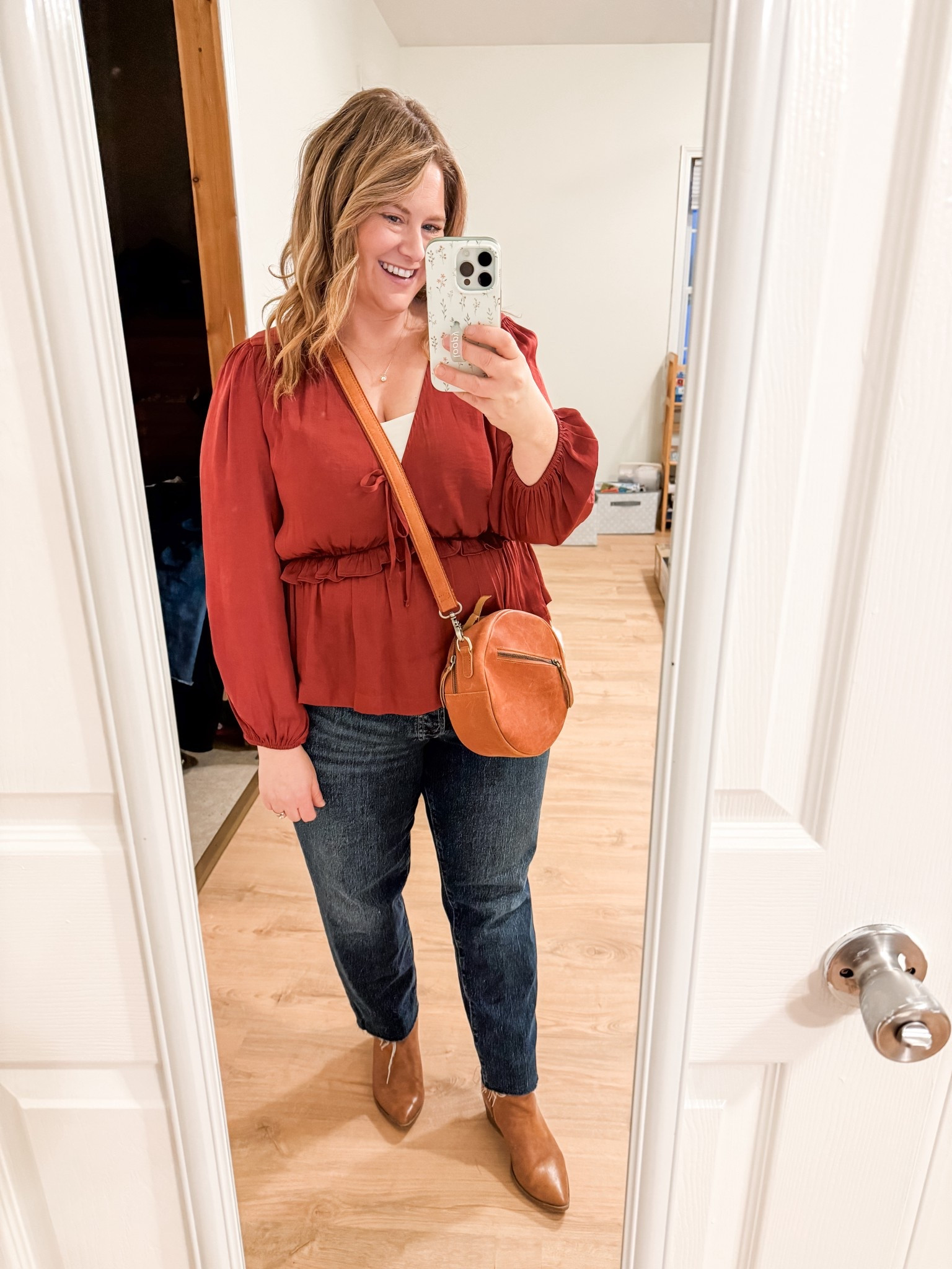 Date night outfit! Wearing an XL petite in my burgundy satin top but it’s almost sold out so linked similar too.  14 petite in my jeans 

#LTKFindsUnder50 #LTKSeasonal #LTKMidsize
