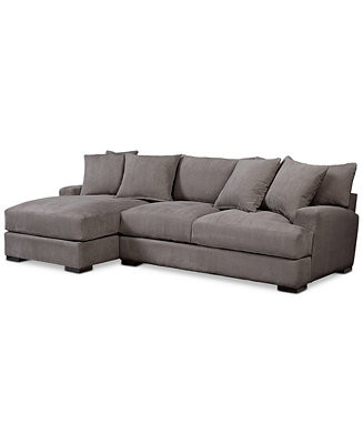 Rhyder 2-Pc. Fabric Sectional Sofa with Chaise, Created for Macy's | Macy's