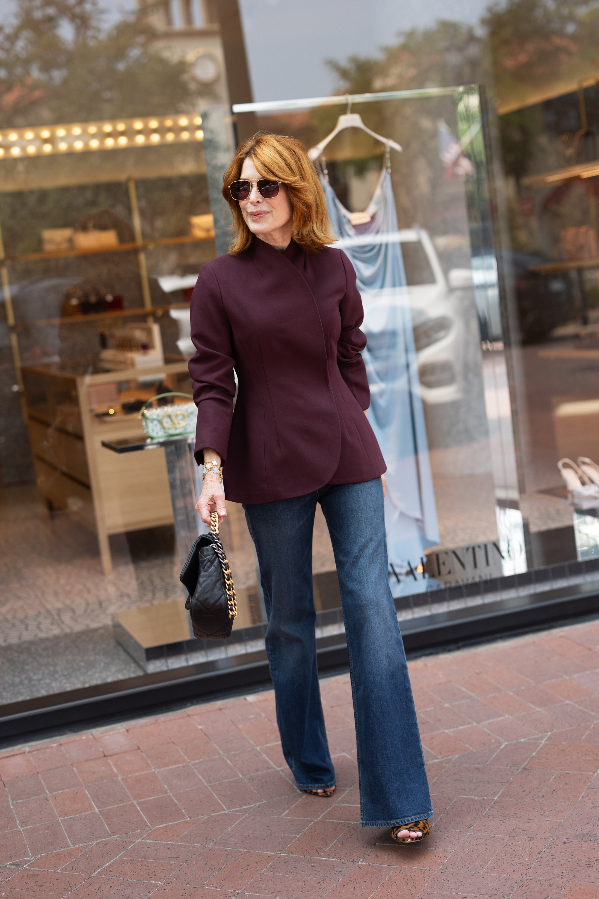 This plum blazer is such a showstopper for fall outfits women can wear now. I love it styled with classic jeans, leopard sandals, and a black quilted bag for polished work outfits or casual date night outfits. #FallOutfits #BusinessCasualWorkwear #DateNightOutfits #WorkOutfits 

#LTKOver40#LTKSeasonal#LTKOver40 

 

#LTKootd