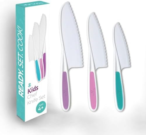 Tovla Jr. Kid Safe Knife Set for Real Cooking | 3-Piece Toddler Kitchen Knives | Montessori & STE... | Amazon (US)